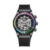 Fashion Top Brand New Rainbow Diamond Multifunctional Quartz Watch Men's Waterproof Tape Luminous Men's Wristwatch