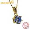 D Color 1CT Moissanite Diamond Necklace for Women Round Pendant Certificates S925 Sterling Silver Wedding Jewelry Gift