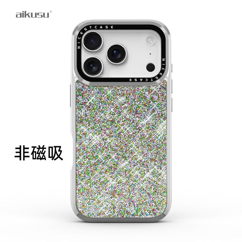 Luxury Sparkle Rhinestone Phone Case IPhone 17 Pro Max TPU PC Back Cover Magnetic Optional Fashionable Drop Protection