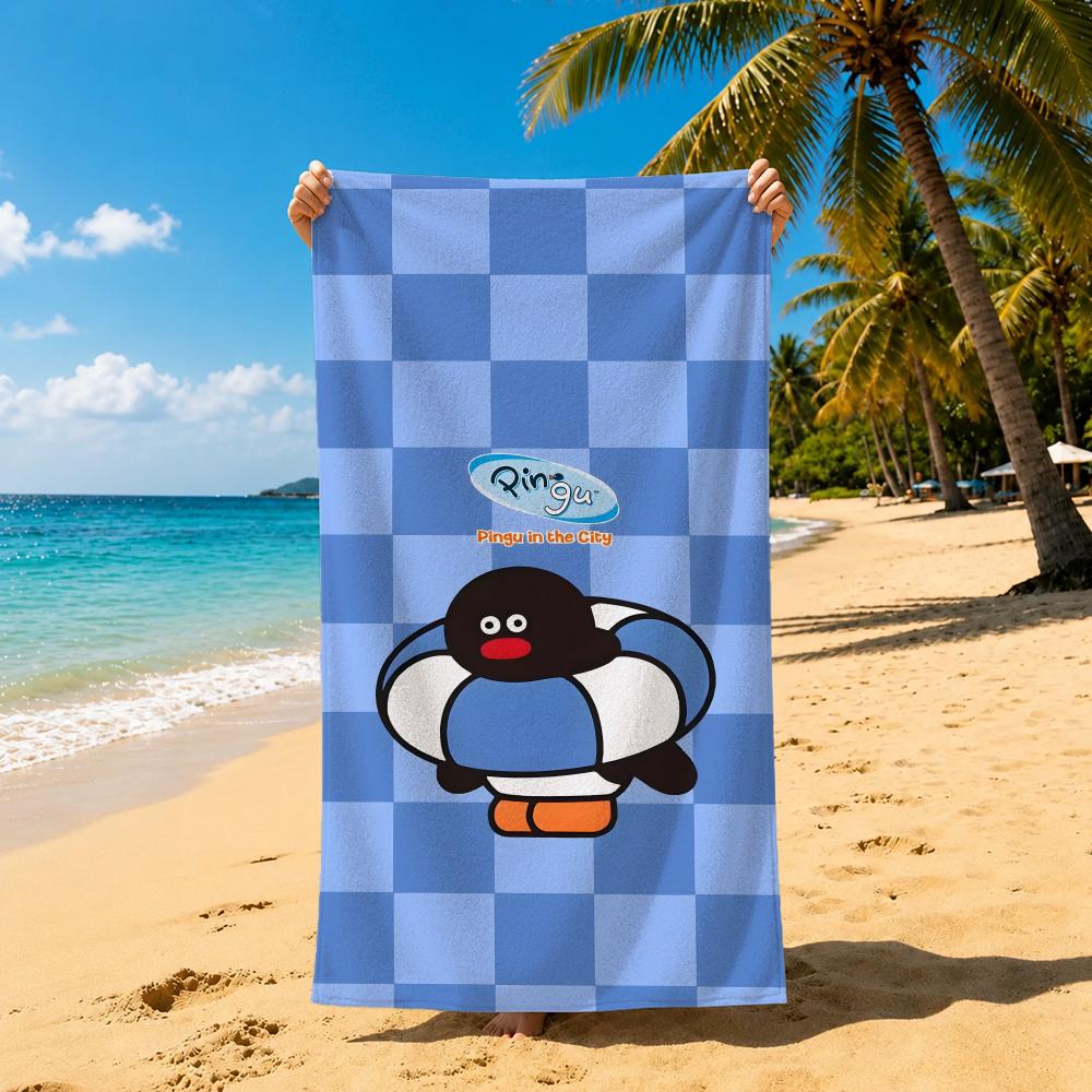 Cartoon P-Pingu Towel Towel beach towel, quick drying absorbent bath towel for Swim,Gym,Camping,Outdoor