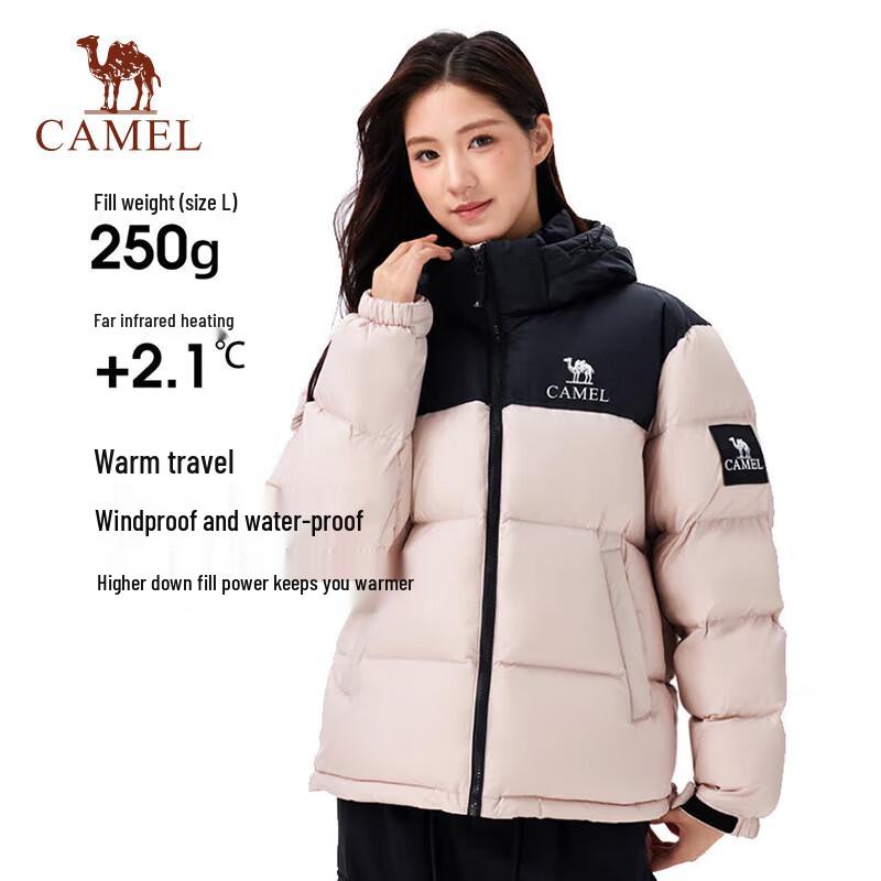 Camel Унисекс пуховик-пуховик с капюшоном, 700 fill power