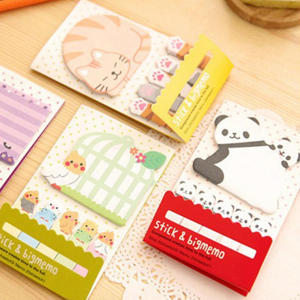 Cute Cartoon Multi-function Sticky Notes Memo Pad Paper Bookmarks School Supplies Planner Stickers