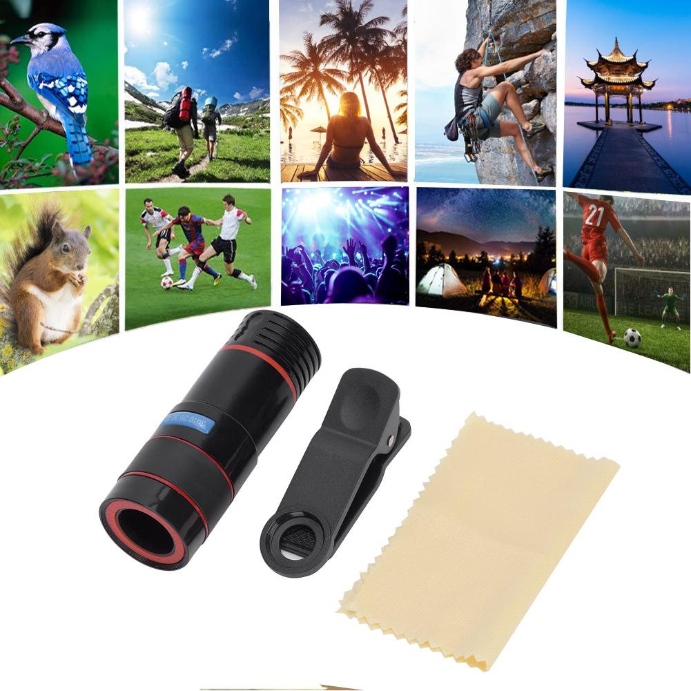 Универсальный мобильный телефонный монокулярный телескоп с 12-кратным увеличением и высокой четкостью изображения для дальнего обзора