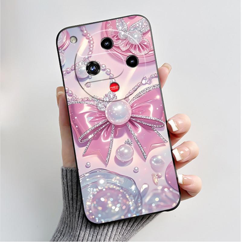 Чехол с рисунком для ZTE Nubia Focus 2 5G, мягкий силиконовый, черная оболочка, чехол с милым цветочным мультяшным рисунком