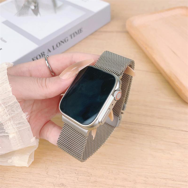 Ремешок-петля для Apple watch 10 9 8 7 41 45 мм 46 мм Ultra/2 49 мм Мужской женский металлический ремешок для iWatch 6 5 SE3 44 40 42 мм Ремень