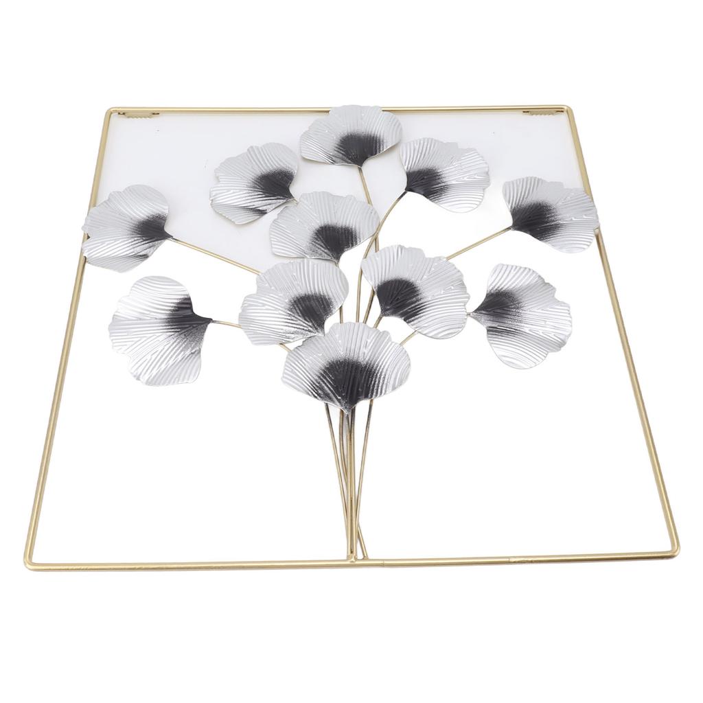 Metal Leaf Wall Art Decor Luxurious Metal Ginkgo Biloba Wall Hanging Decoration for Home Living
