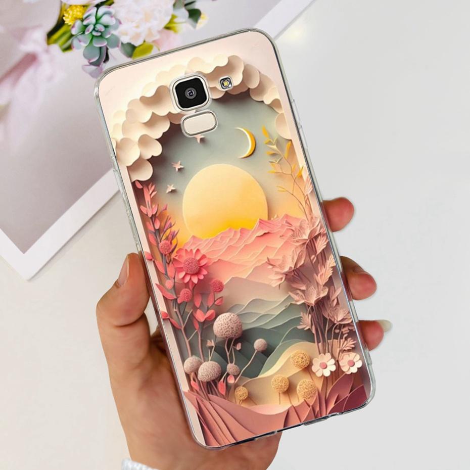 Красивый чехол с принтом для Samsung Galaxy J6 J6+ J600G J610G Мягкая силиконовая задняя крышка из ТПУ для чехлов телефона Samsung J6 J 6 Plus 2018