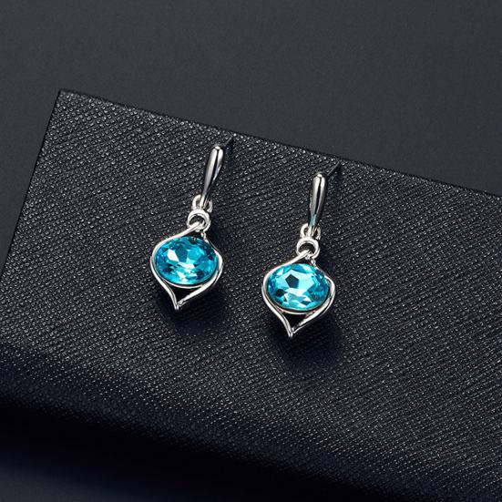 Мода женщин овальный горный хрусталь кулон ожерелье серьги-гвоздики комплект ювелирных изделий