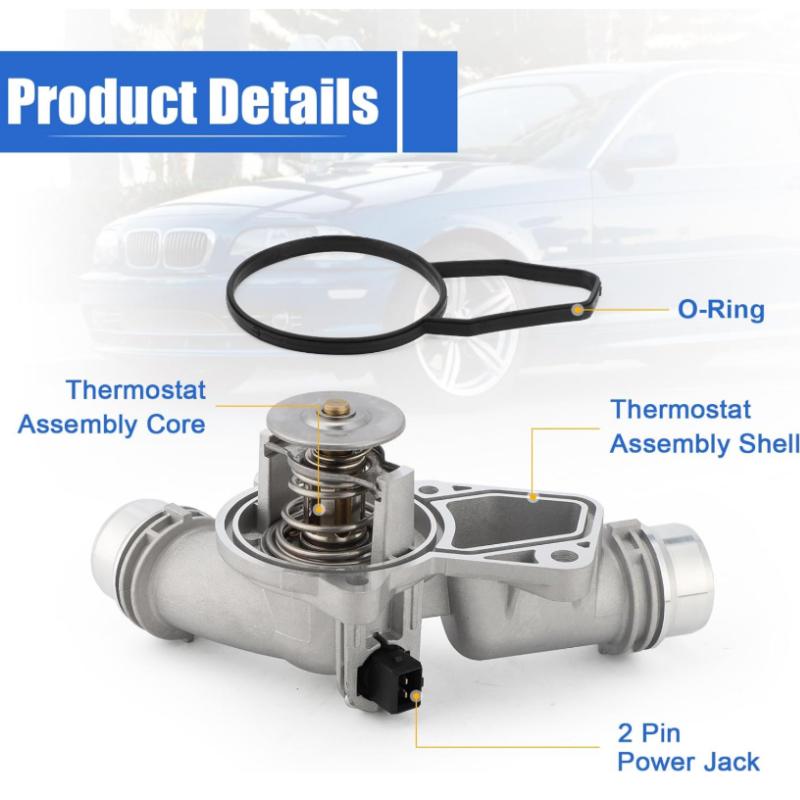 11537509227 Upgrade Aluminium Thermostat Housing Assembly for BMW 323 325 328 330 525 528 530 X3 Z3 Z4 X5 1999-2006