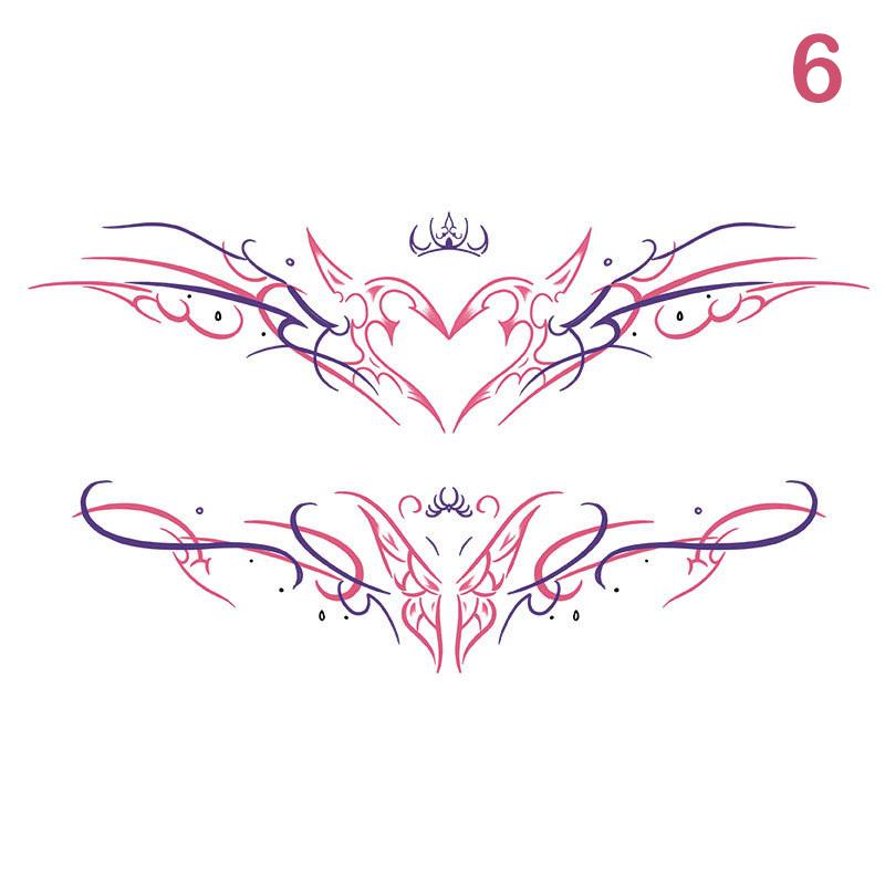 Сексуальный дизайн сердца временные татуировки наклейки женские водонепроницаемые поддельные татуировки искусство сексуальная имитация пупка наклейка на грудь