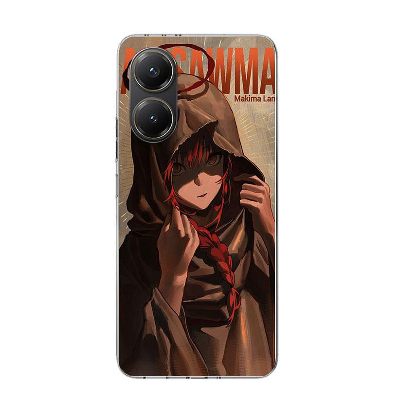 Чехол для телефона C-Chainsaw Mans Makima для Xiaomi Poco X7 X6 X5 Pro F7 Ultra Redmi 15C 15 13 13C 12 12C 10 10A 10C 9 9A 9C 9T Чехол P