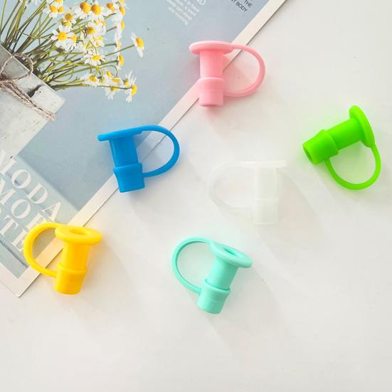 6Pcs Silicone Straw Cover Cap Reusable Straw Accessories Dustproof Tip Lids Food-Grade Easy To Clean Straw Cover Topper for Cup Tumblers