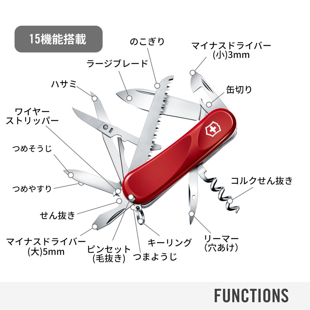 Victorinox Швейцарский армейский нож Evolution 17 и штопор с 13 - Многофункциональный нож, пила, функции. Мультитул швейцарского производства. 2.3913.SE