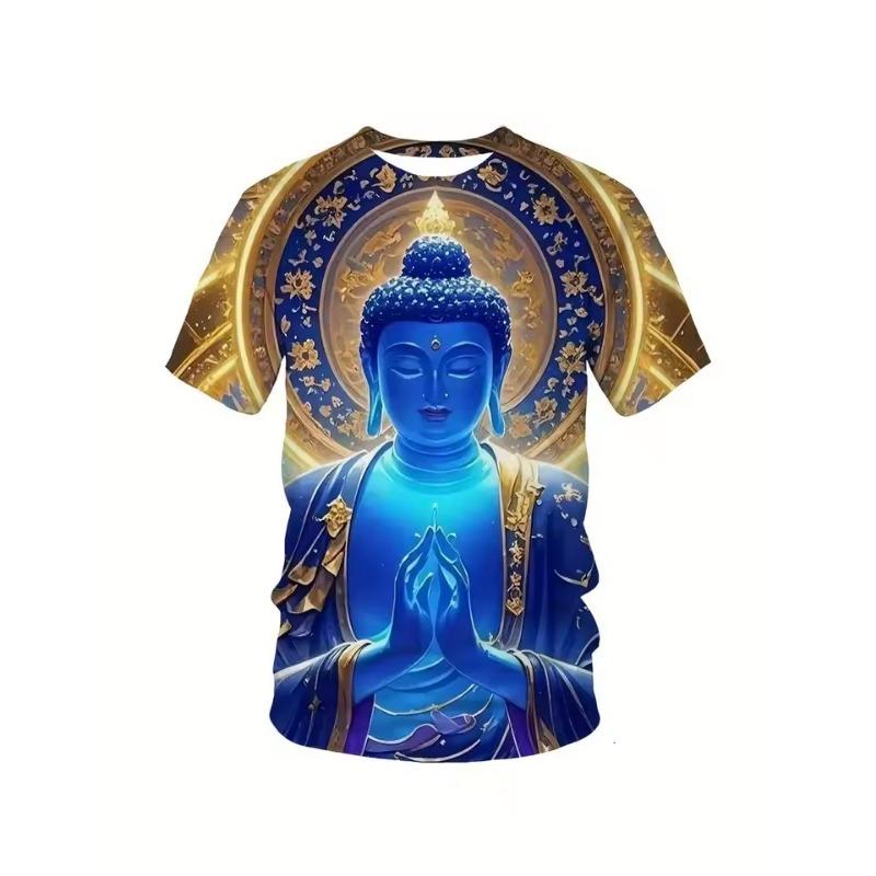 3D Print Buddha Shakyamuni Buddhist T Shirt Ancient India Spiritual Totem Streetwear T-shirts Summer Fashion Mens Clothing