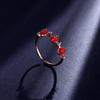2026 Trendy Cute Sweet Red Strawberry Crystal Rings For Women Girls Korean Small Fresh Fruits Open Finger Ring Wedding Jewelry