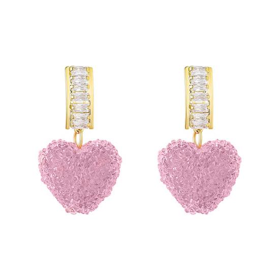 1 Pair Dangle Earrings Shiny Cubic Zirconia Sweet Geometric Anti-fade Decorative Birthday Gift Women