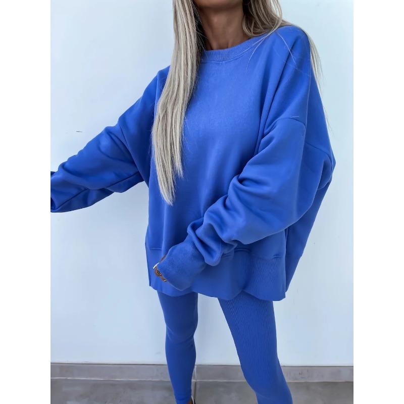 Женские повседневные узкие брюки свободный свитер комплект из двух предметов