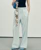 MALOUPE 9161 Ultra-Lightweight Single-Pleat Wide Denim Pants (Light Indigo)