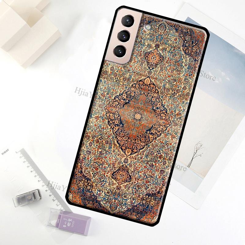 Persian Carpet Floral Pattern Case For Samsung Galaxy S22 Ultra Note 20 10 S10 S9 S8 Plus S20 S21 FE Phone Cover Shell