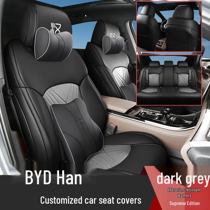Прочный кожаный чехол на сиденье для BYD Han - Подходит для всех сезонов, вмещает пять сидений