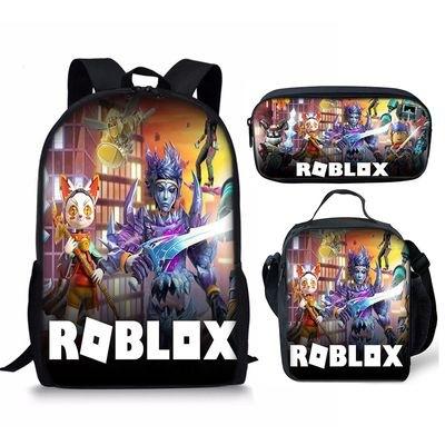 Dropshipping 3D new product Roblox student school bag lunch bag pencil bag Roblox printed backpack three-piece set