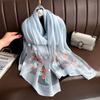 Large Luxury Silk Scarf Soft Thin Shiny Lace Scarf Fashion Women Hijab Shawls  Headkerchief