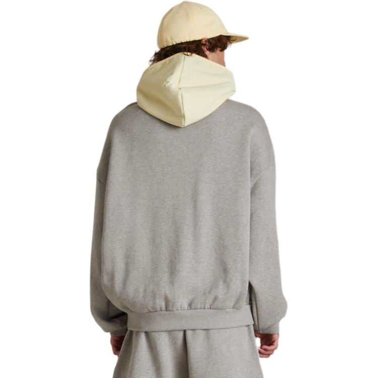 Fear of God Essentials Толстовка с капюшоном из флиса с нейлоном Темно-серый Овсяный/Садовый желтый Мужские Топы Серый 202SP244311F