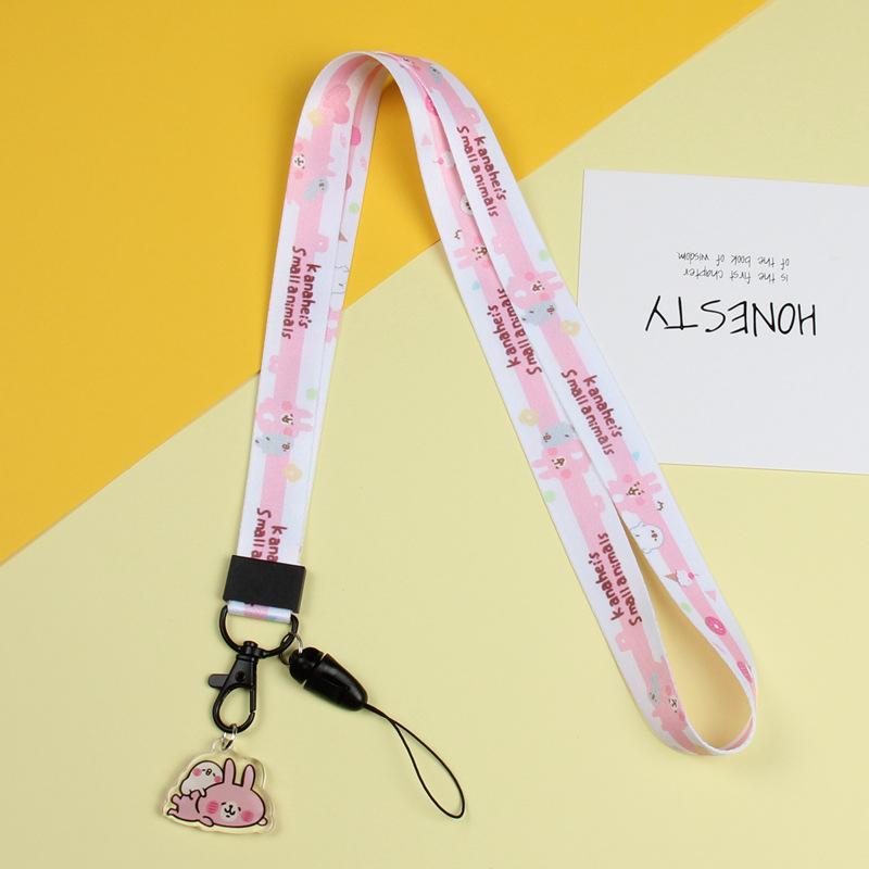 Cartoon Mobile Phone Lanyard, Cute Pendant, Wide And Flat Braided Belt, Lanyard, Key, Badge, Card Cover, Neck Lanyard.