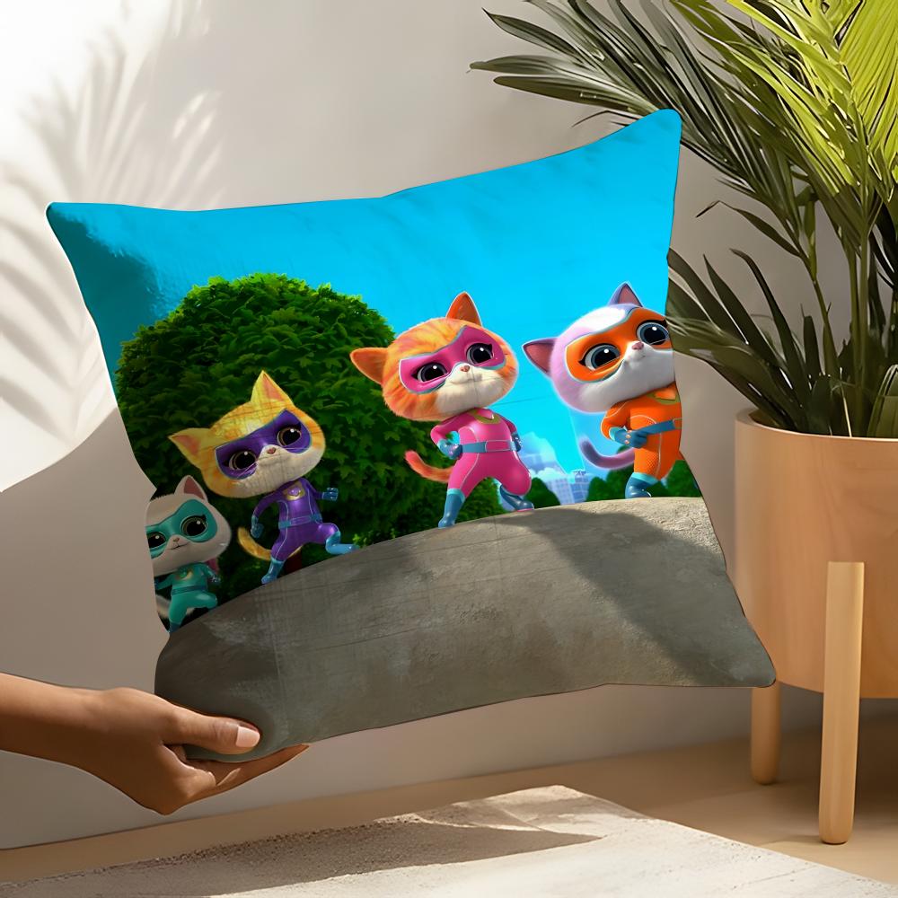 Cute Cartoon S-Superkitties Pillow Case Linen Cushion Covers For Decorative Sofa Home Pillows Case Car Chair Pillows Cases