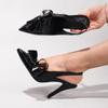 Fashion Elegant Bowknot Women Wedding Bridal Party Shoes Pointed Shiny Patent Leather Slingbacks Autumn Brand Ladies Modern Pumps