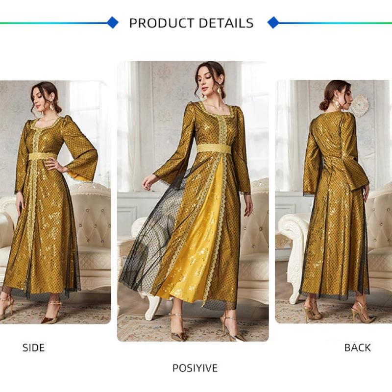 Mesh Dress Dubai Muslim Women's Wear