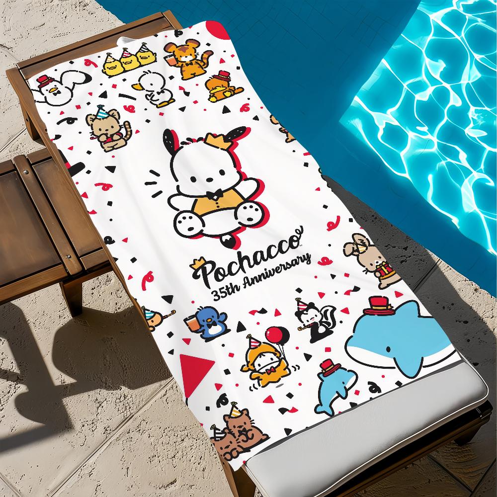 kawaii P-pochacco-o cute Towel Beach Quick Dry Soft Pool Towels Gift for Travel Gym Shower Camping sports