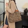 Yogodlns Женские холщовые винтажные сумки через плечо с леопардовым принтом, большой емкости, для отдыха, шопинга, поездок на работу, сумка-тоут
