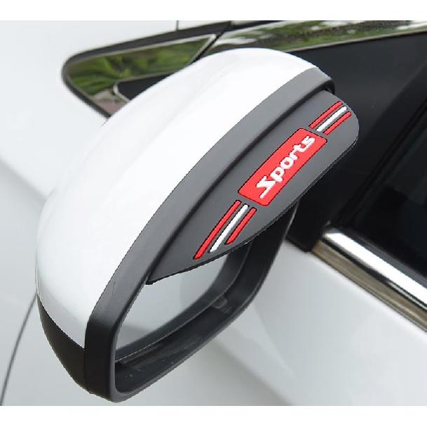 Car Rearview Rain Eyebrow Shield,Car Mirror Rain Protector Film,Visor Guard for Most Truck and SUV (Solid Black, 2PC)