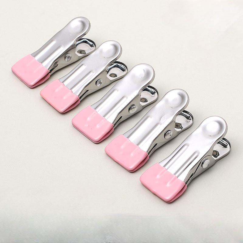 5pcs Clothes Clip Stainless Steel Clothespins Household Windproof Large Clip Wardrobe Organizers Sheets Quilt Holder Clip