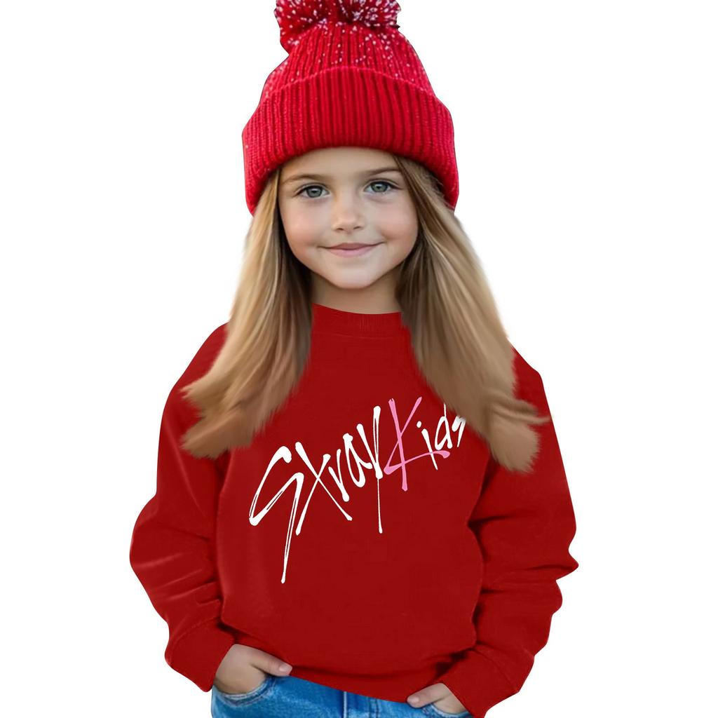 Детский модный повседневный топ с принтом, пуловер, толстовка