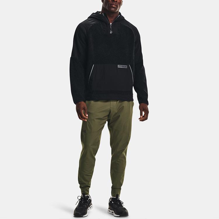 Under Armour Разминочная куртка Mission Training с капюшоном и полумолнией, мужская верхняя одежда, черная 1366094-001