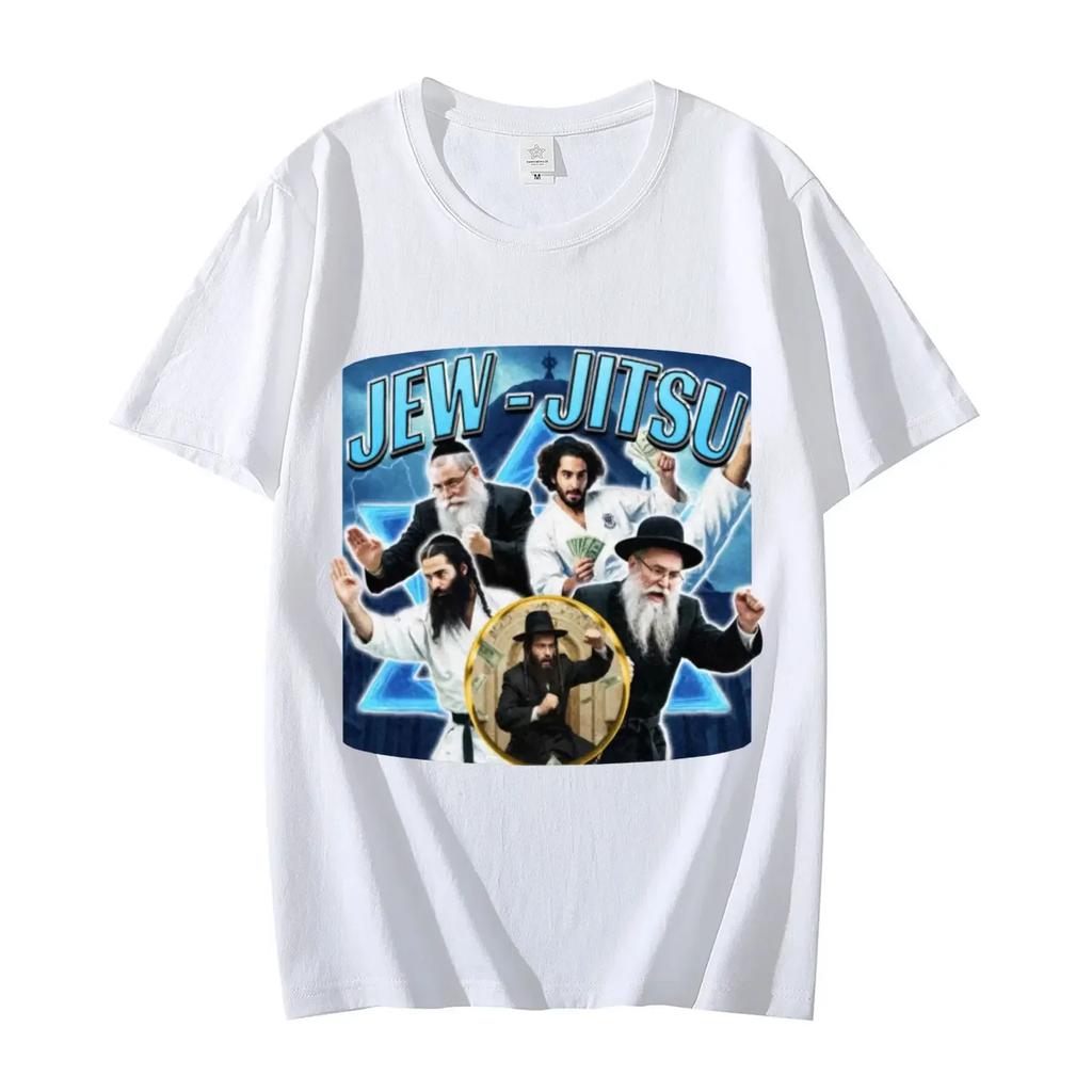 Funny Jew-Jitsu Jewish Meme Graphic T Shirts Vintage Y2k Short Sleeve T-shirt Summer Fashion Casual T-shirts