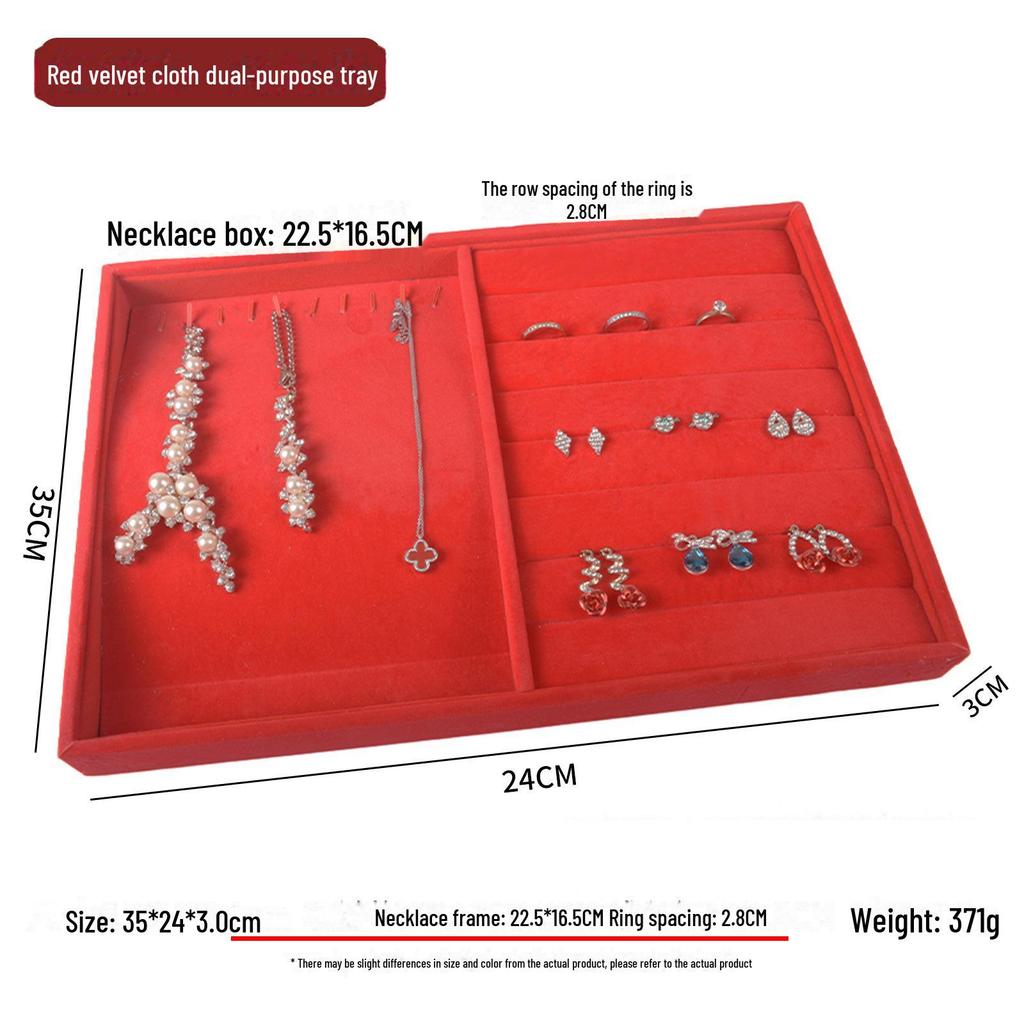 Подставка для ювелирных изделий из красного бархата с золотым кольцом для ожерелий, браслетов и подвесок - Бесплатная доставка