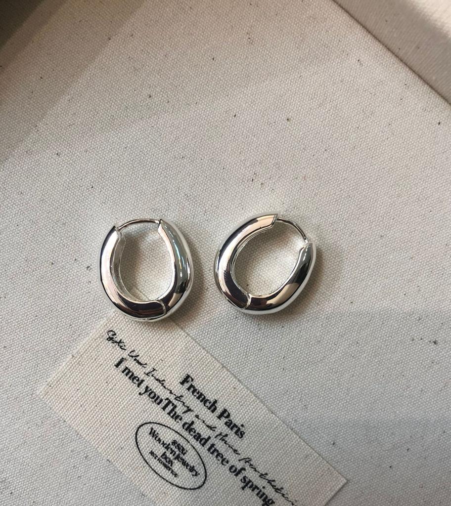 Уникальные французские ретро серьги-пряжки премиум-класса из латуни 22-каратного настоящего золота с простым кругом