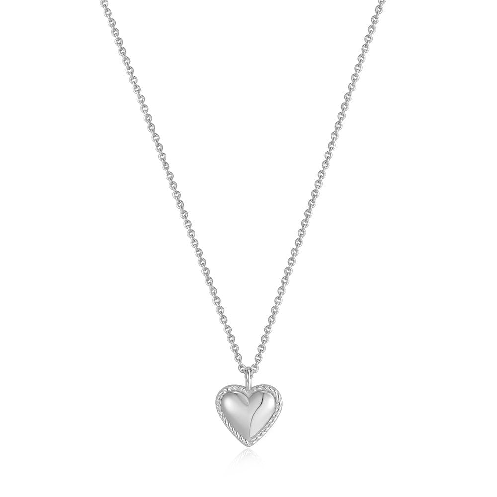 Rope Bezel Heart 925 Silver Necklace N036-02H