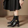 H9537-2 женские короткие ботинки новые осенне-зимние ботинки Мартин толстый каблук задняя молния тонкие модные одинарные ботинки