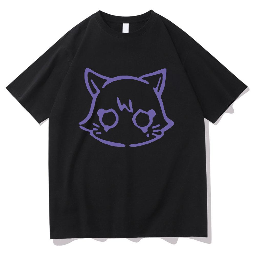 Футболка Genshin Impact Scaramouche Cat, симпатичная аниме-модная мужская/женская эстетическая футболка Wanderer, унисекс, высококачественные хлопковые футболки
