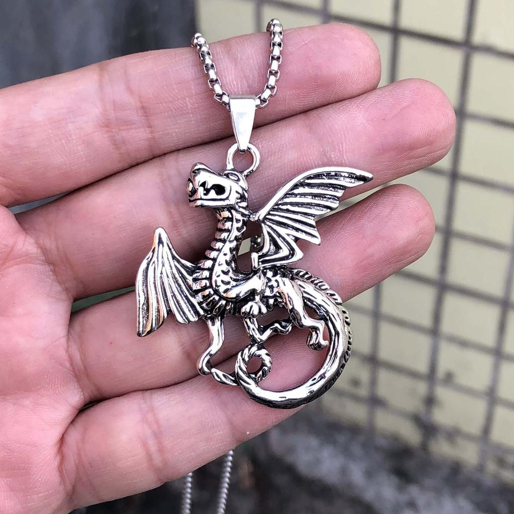 Винтажное готическое ожерелье с летающим драконом Diablo, креативное ожерелье-цепочка на шею со знаком зодиака в форме дракона, цепочка для свитера