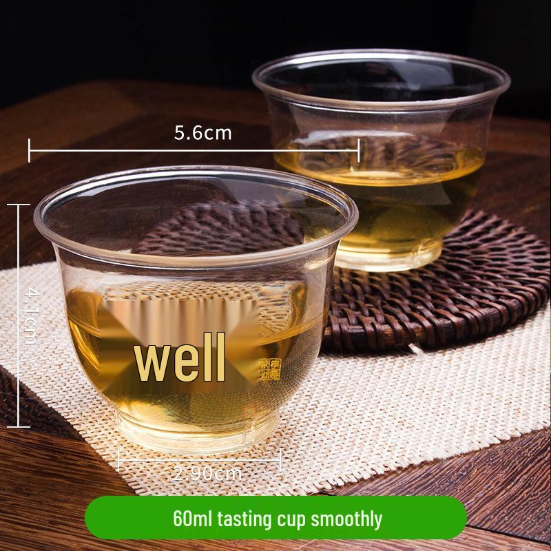 Disposable Transparent Food-Grade Plastic Cups, Thickened for Household & Reception Use