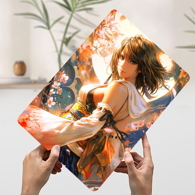 Yuna Final Fantasy X Artwork Metal Poster Customized Wall Art Retro Vintage Tinplate Signs for Man Cave Home Decor Items House