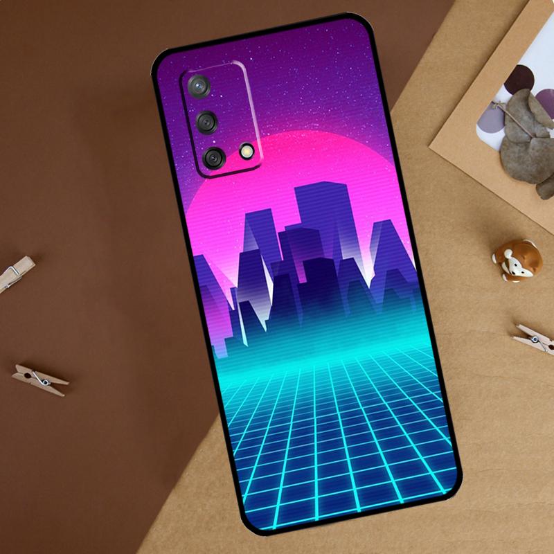 Synthwave 80's Retro Neon vaporwave For Oppo A60 A40 A80 A74 A94 A54 A18 A38 A58 A78 A98 A16 A76 A96 A15 A57S A17 A77 Phone Case