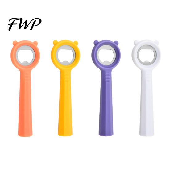 Cute Bear Bottle Opener Opener, Stainless Steel Beer Cap Remover with Non Slip Anti-slip Handle, Portable Kitchen Bar Tool for Soda, Gift Men Women