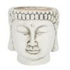 Something Different White Terracotta Buddha Head Planter