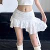 Retro Lace Skirt Trim Irregular Streamers Slim Skirt